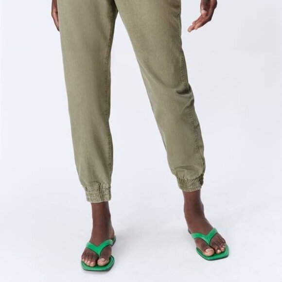 ZARA Women's ZW The Mercer Jogger Jeans Light Khaki - Picture 5 of 10